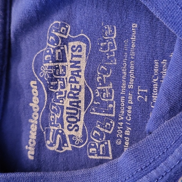 Spongebob Squarepants blue long sleeve tee shirt - Picture 2 of 3